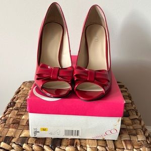 Nine & Co., red patent-leather women’s heels